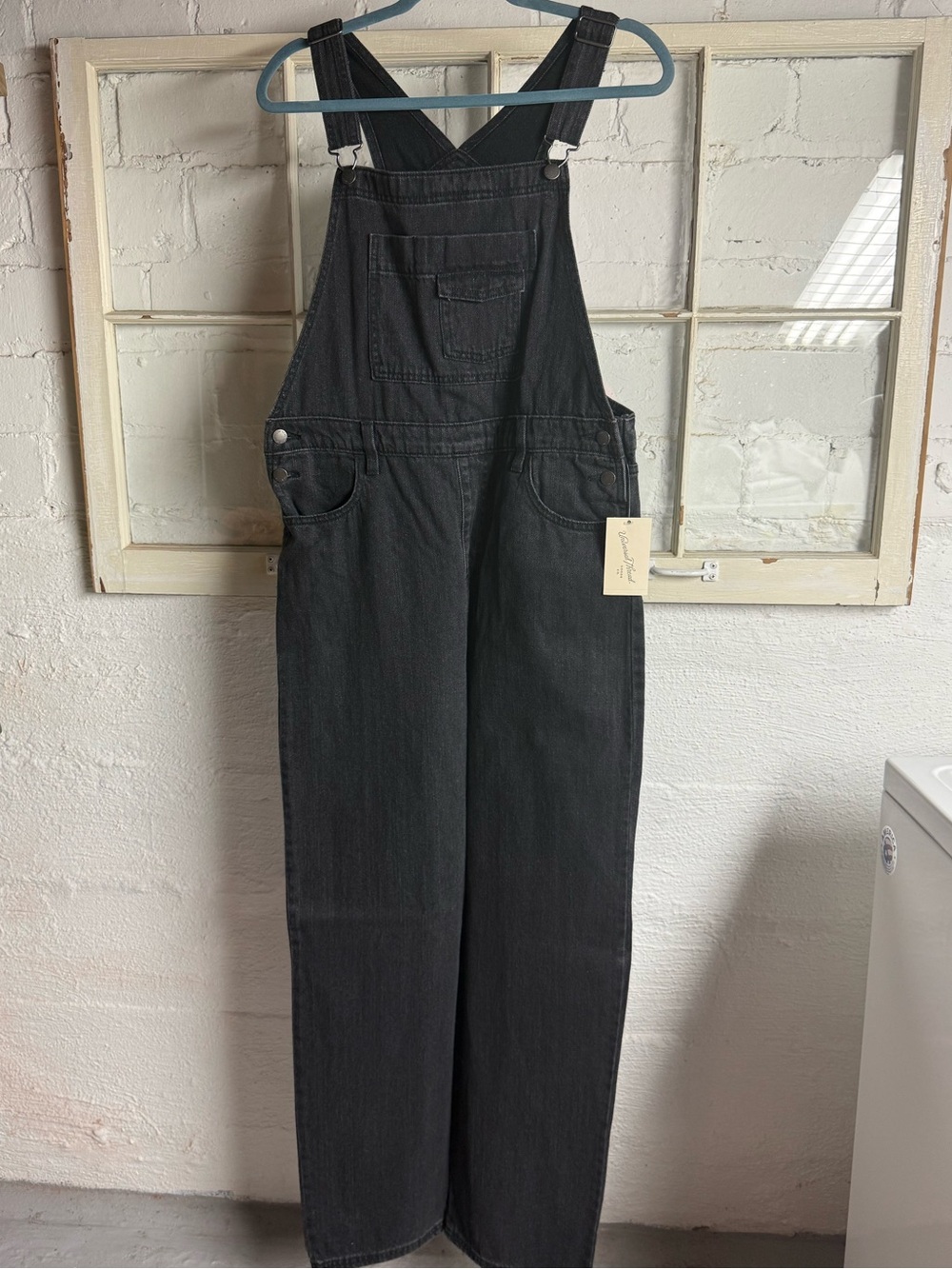 Universal Thread Black Denim Overalls Jumpsuit - Picture 1 of 9
